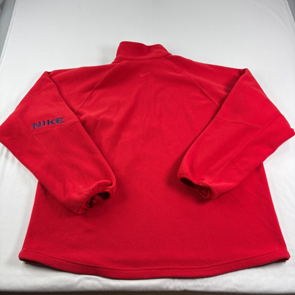 Vintage Nike Sweatshirt Mens XL Red Fleece 1/4 Zip Pullover Spell Out Y2K - Picture 12 of 14